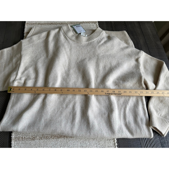 H&M Sweater Dress Beige Knit Longline Pullover Sustainable Recycled Polyester XL - Picture 4 of 6